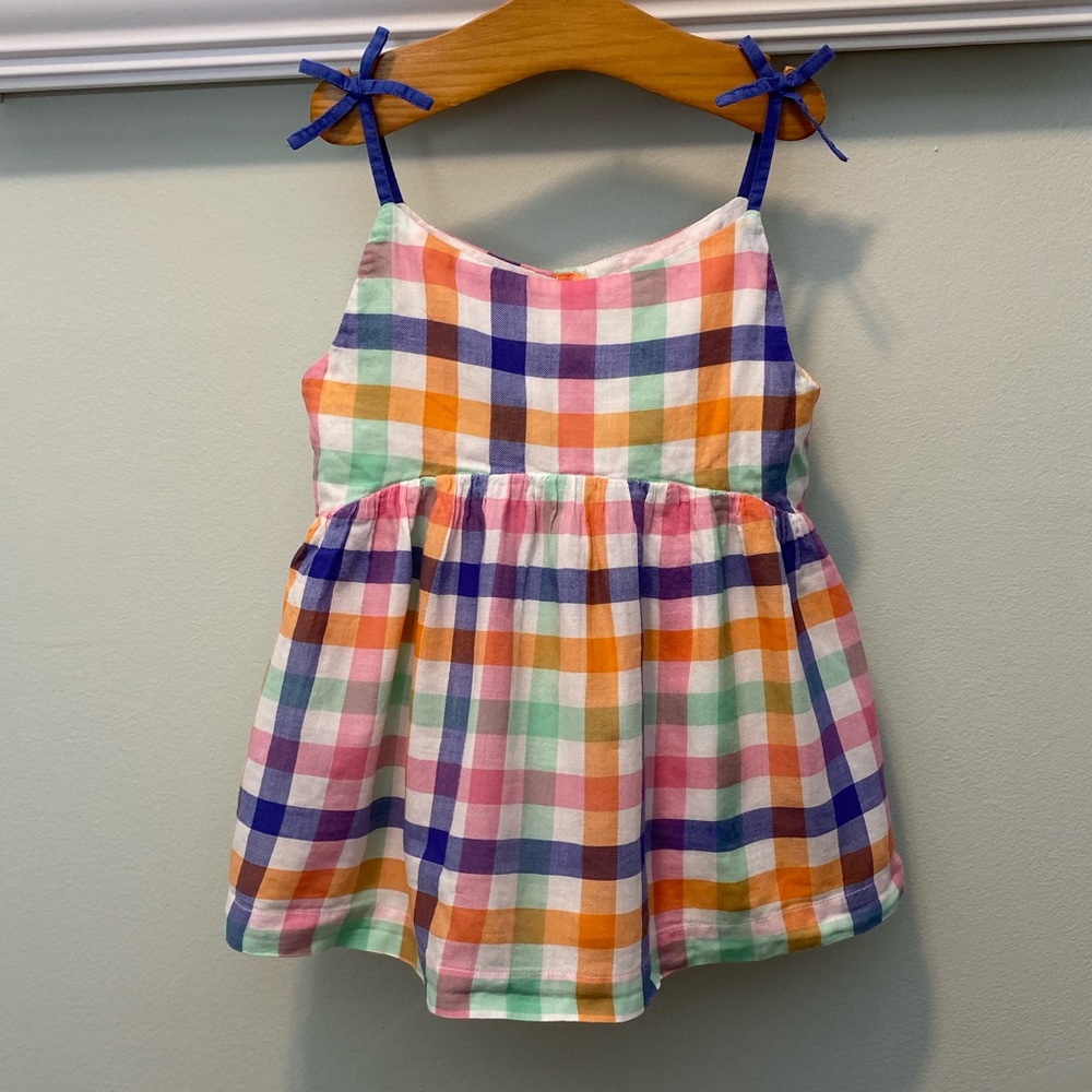 mini Boden Girls’ Plaid Tank Top (size 5-6)